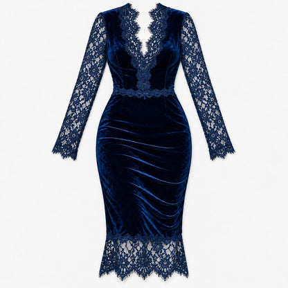 Delphina Soft Lace-Trim Midi Dress | Emory & Blanc