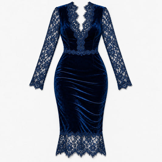 Delphina Soft Lace-Trim Midi Dress | Emory & Blanc