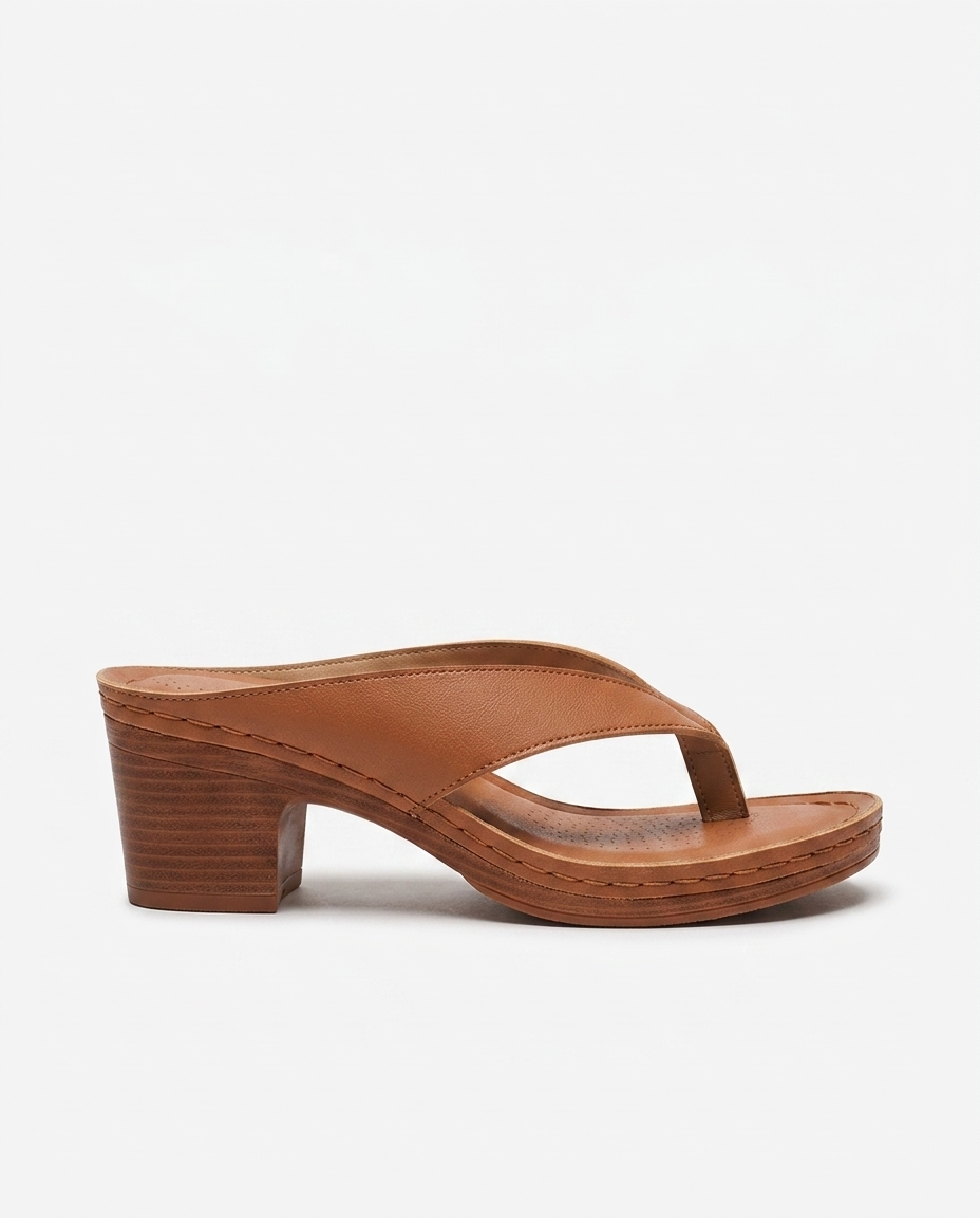 Delphine Contoured Sandal — Brown | Emory & Blanc