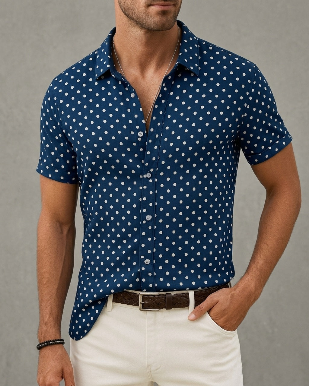 Emory & Blanc downtown dot button up variant midnight 01
