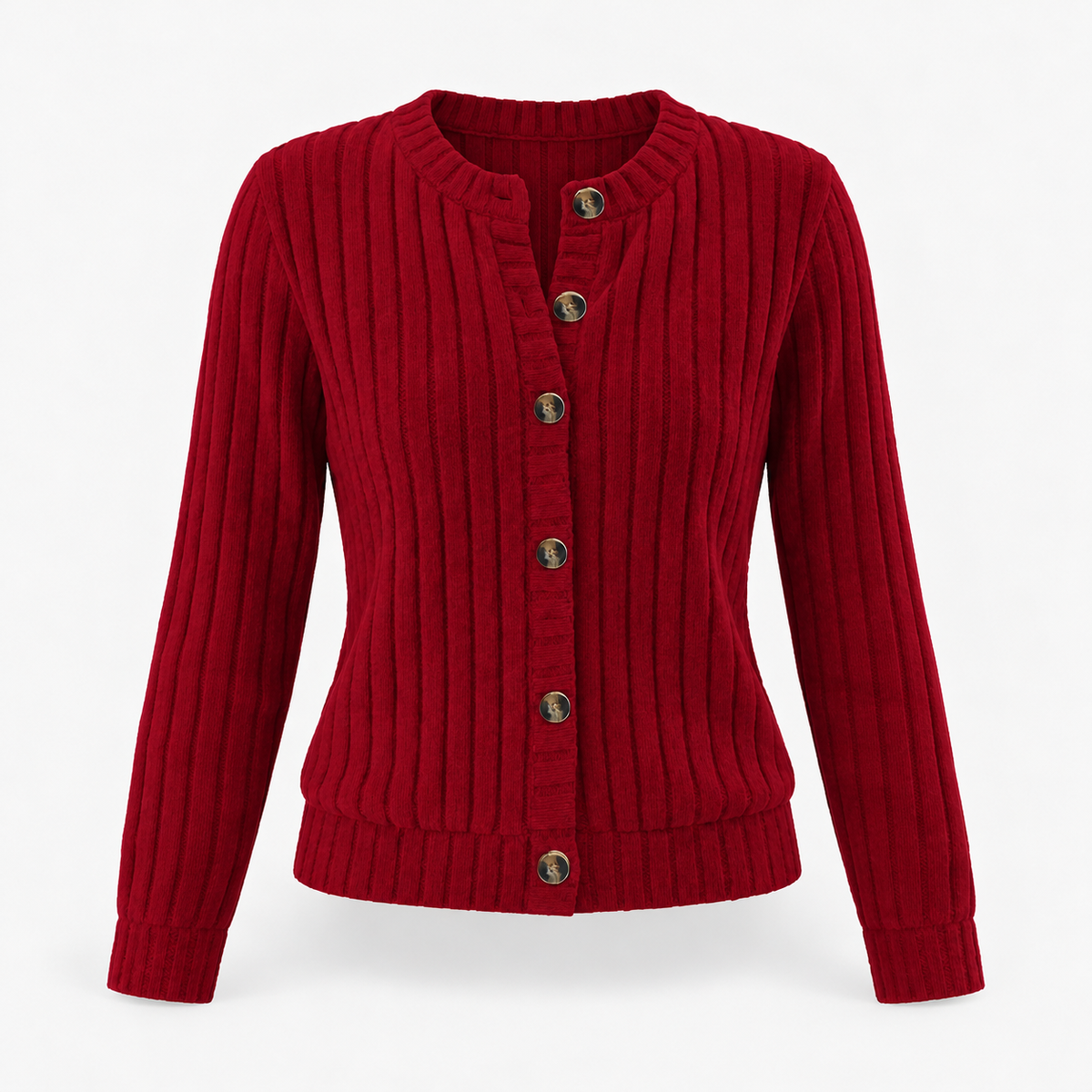 Dulcie Soft Ribbed Button-Front Cardigan | Emory & Blanc