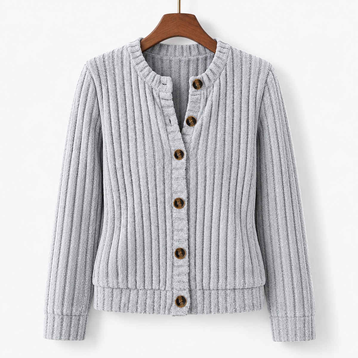 Dulcie Soft Ribbed Button-Front Cardigan | Emory & Blanc