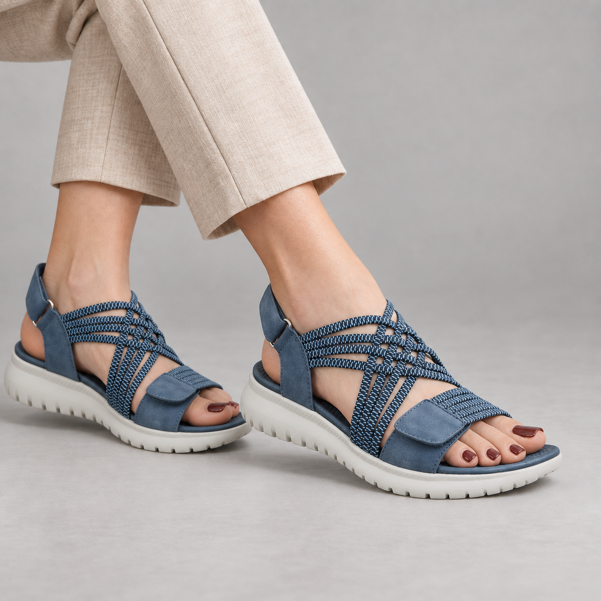 Elara Women's Orthopedic Comfort Sandals — Blue | Emory & Blanc