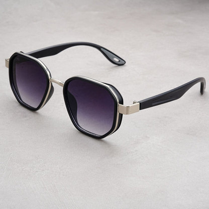 Elian Lightweight Faceted Sunglasses — Silver | Emory & Blanc