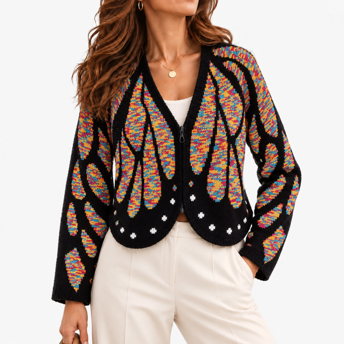 Eliane Cozy Cropped Zip Cardigan — Colour 7 | Emory & Blanc