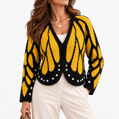 Eliane Cozy Cropped Zip Cardigan — Yellow | Emory & Blanc