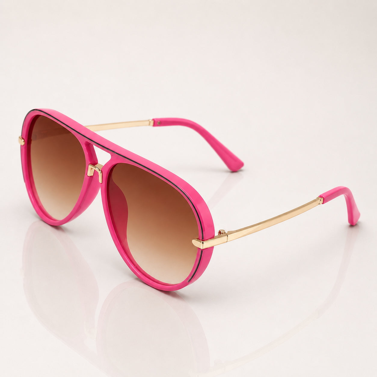 Elina Lightweight Oversized Aviator Sunglasses — Rose Pink | Emory & Blanc