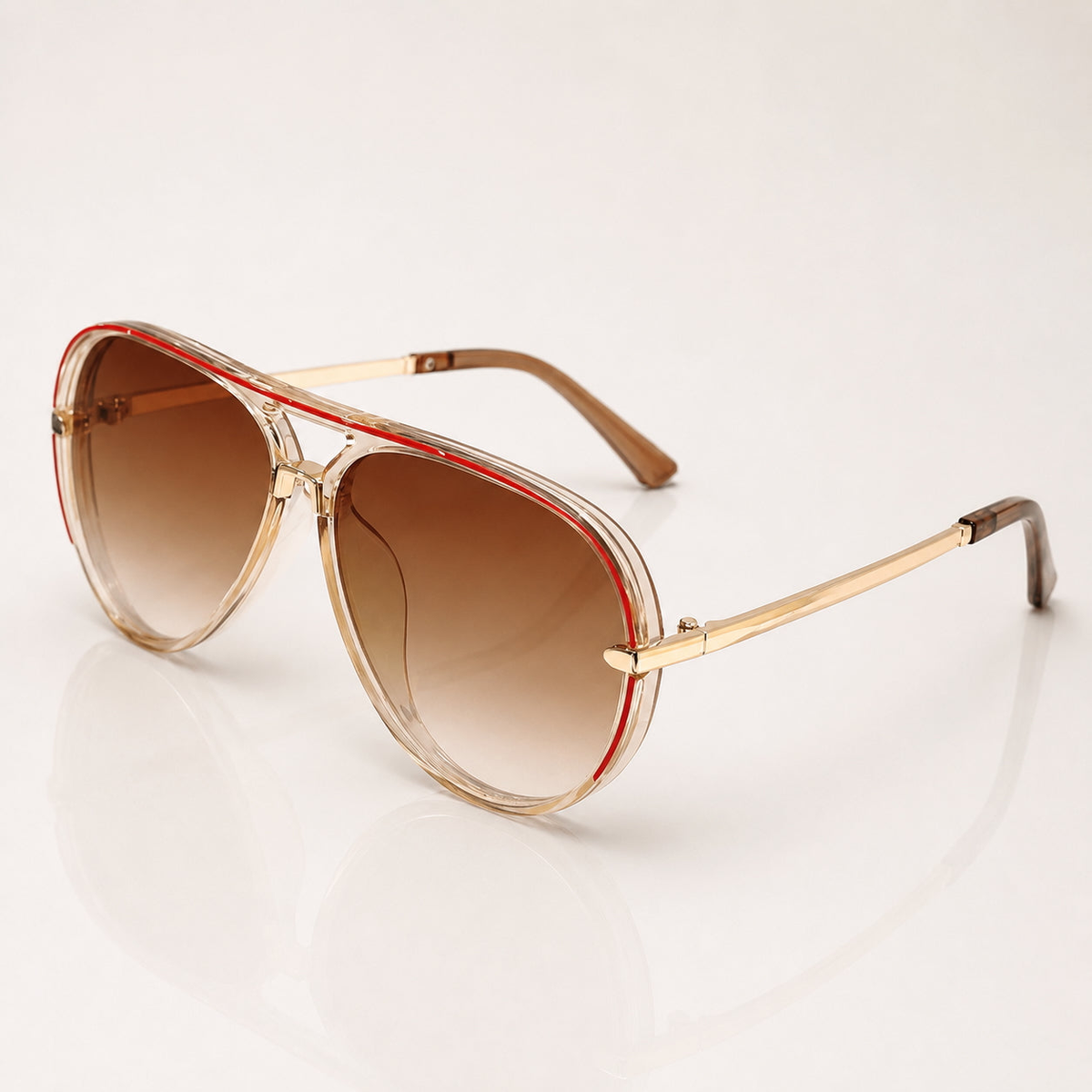 Elina Lightweight Oversized Aviator Sunglasses — Tea Gradient | Emory & Blanc