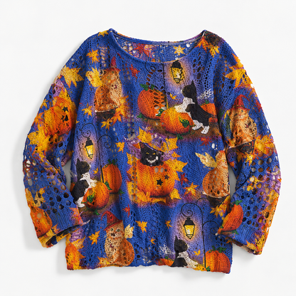 Elora Stretch Halloween Knit Top | Emory & Blanc