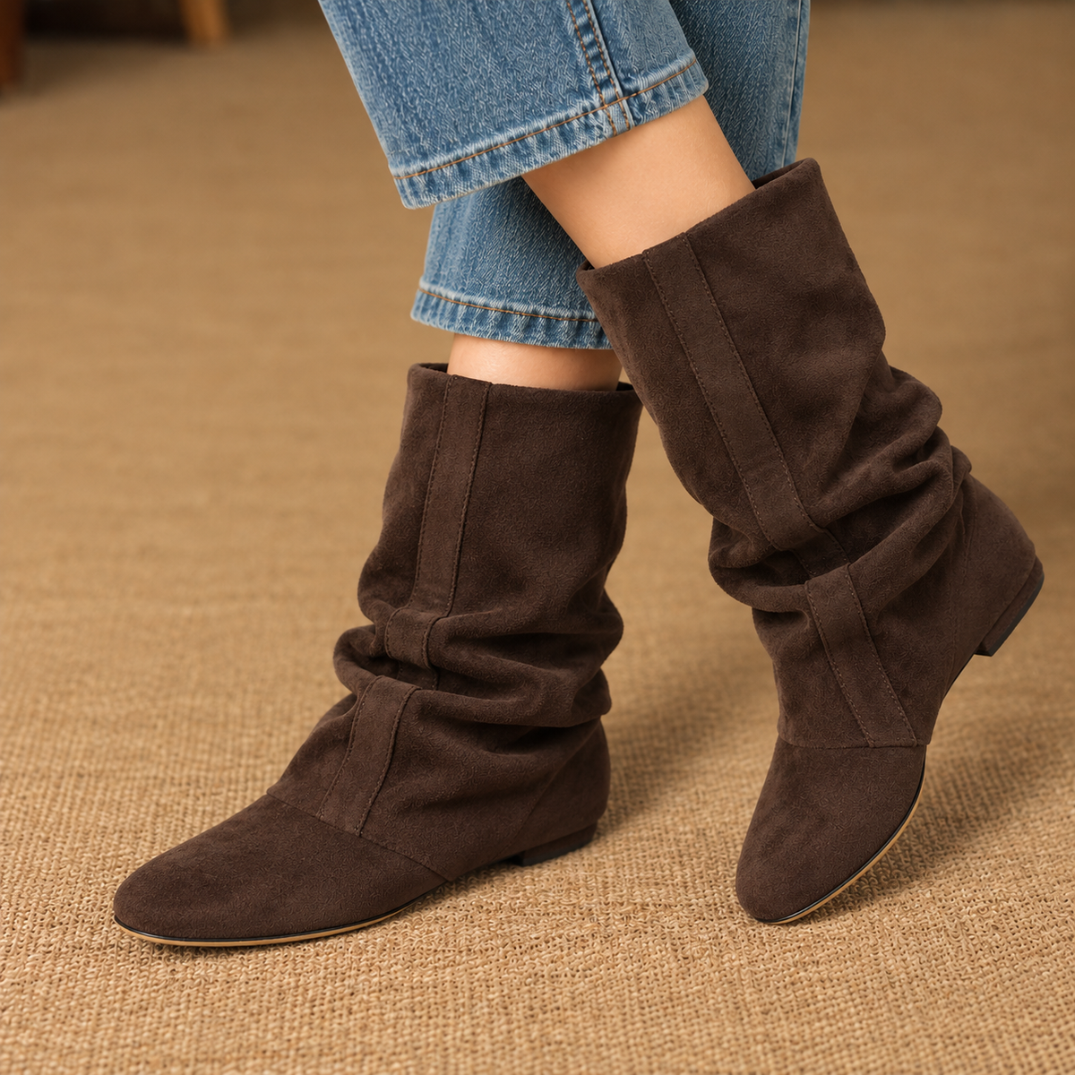 Elsine Soft Slouchy Mid-Calf Boots | Emory & Blanc