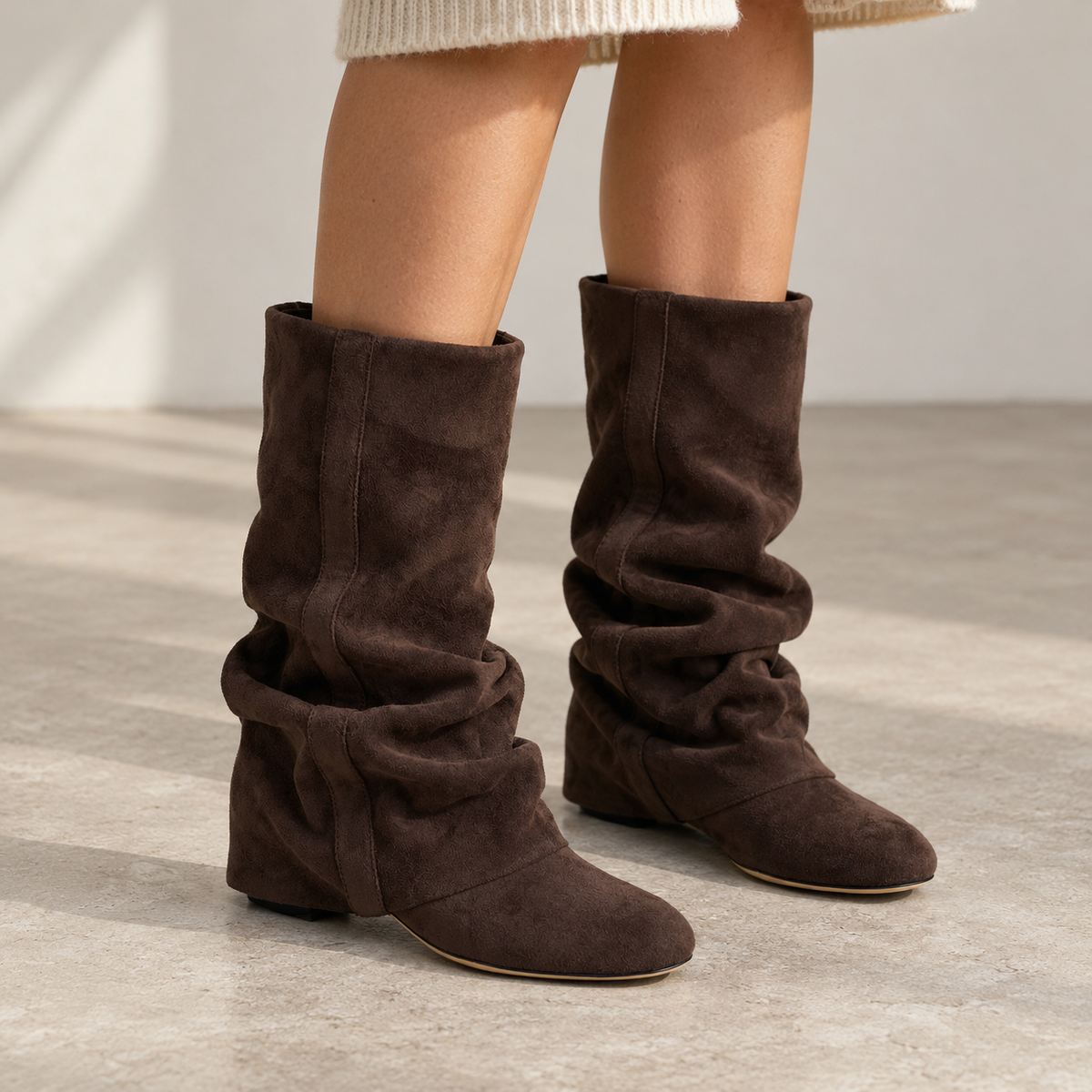 Elsine Soft Slouchy Mid-Calf Boots | Emory & Blanc
