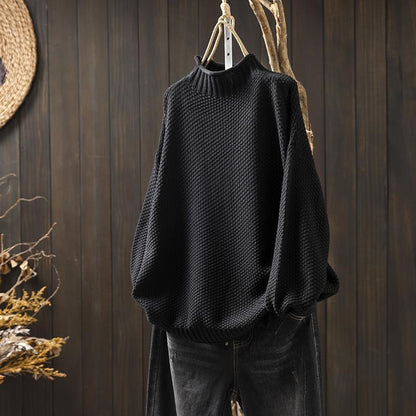 Elviane Soft Mock-Neck Sweater — Black | Emory & Blanc