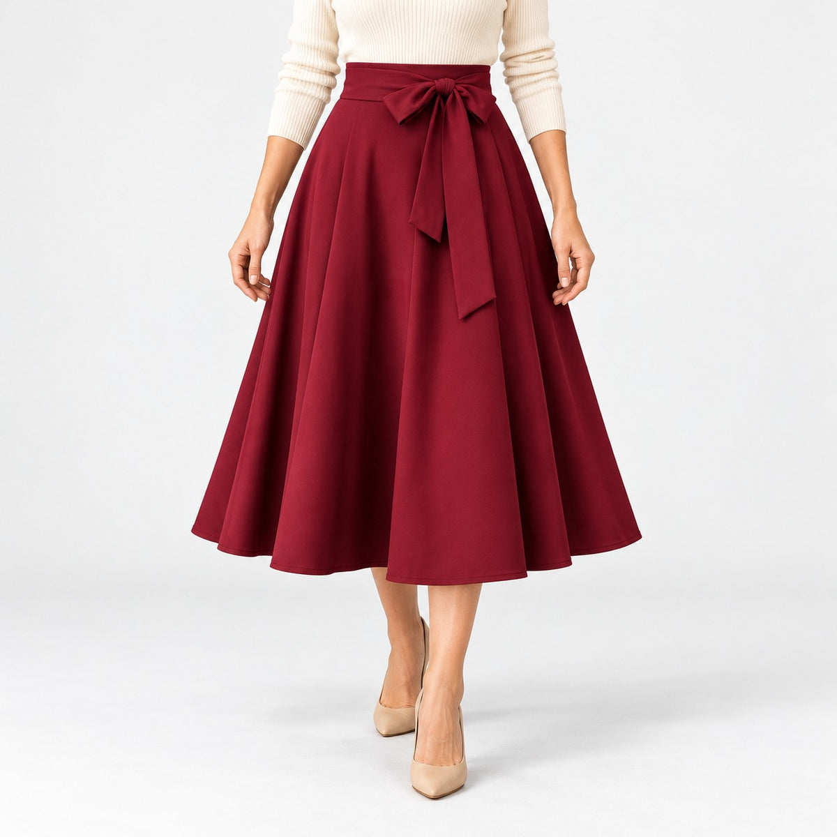 Elvina Comfort Pleated Midi Skirt | Emory & Blanc