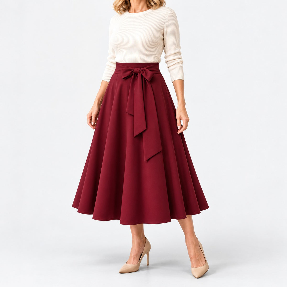 Elvina Comfort Pleated Midi Skirt | Emory & Blanc
