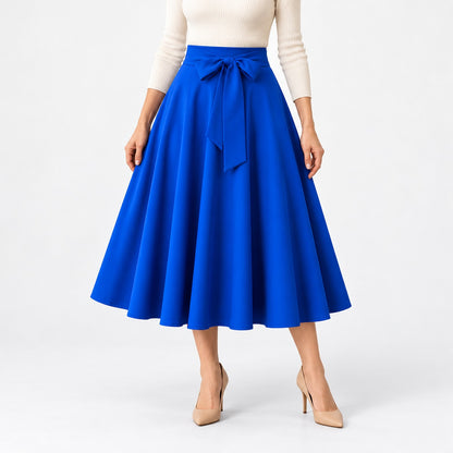 Elvina Comfort Pleated Midi Skirt — Royal Blue | Emory & Blanc