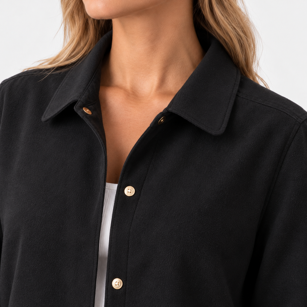 Elvire Soft Collared Overshirt Jacket | Emory & Blanc