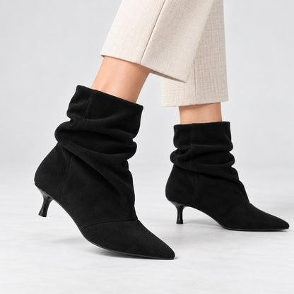 Emmeline Soft Kitten Heel Ankle Boots | Emory & Blanc