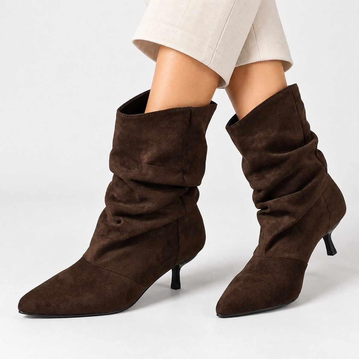 Emmeline Soft Kitten Heel Ankle Boots — Coffee | Emory & Blanc