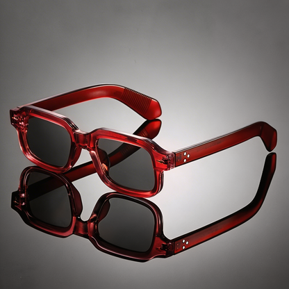Emrys Lightweight Square Sunglasses — Deep Red | Emory & Blanc