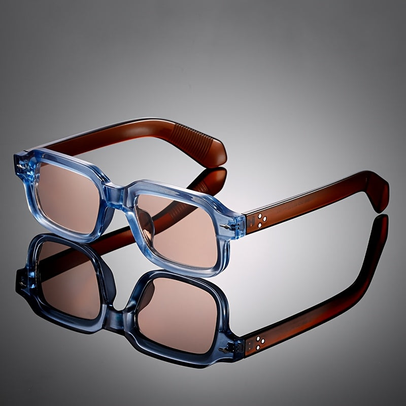 Emrys Lightweight Square Sunglasses — Peach/Sky Blue | Emory & Blanc