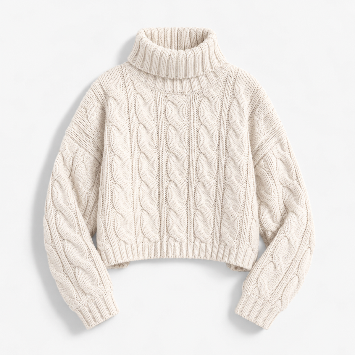 Esme Relaxed Fit Cropped Turtleneck Sweater | Emory & Blanc