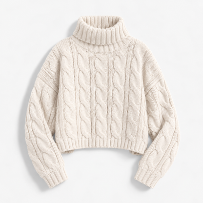 Esme Relaxed Fit Cropped Turtleneck Sweater | Emory & Blanc