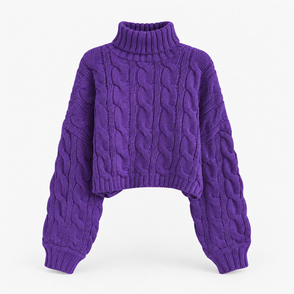 Esme Relaxed Fit Cropped Turtleneck Sweater | Emory & Blanc