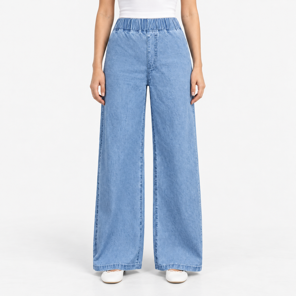 Estella Comfort Wide Leg Jeans, Pull-On Waist | Emory & Blanc