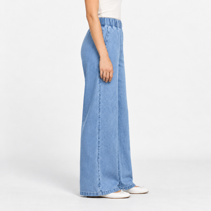 Estella Comfort Wide Leg Jeans, Pull-On Waist | Emory & Blanc
