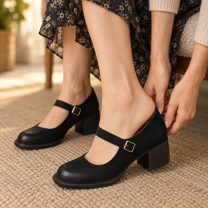 Estelle Women's Everyday Comfort Block Heel Mary Janes | Emory & Blanc