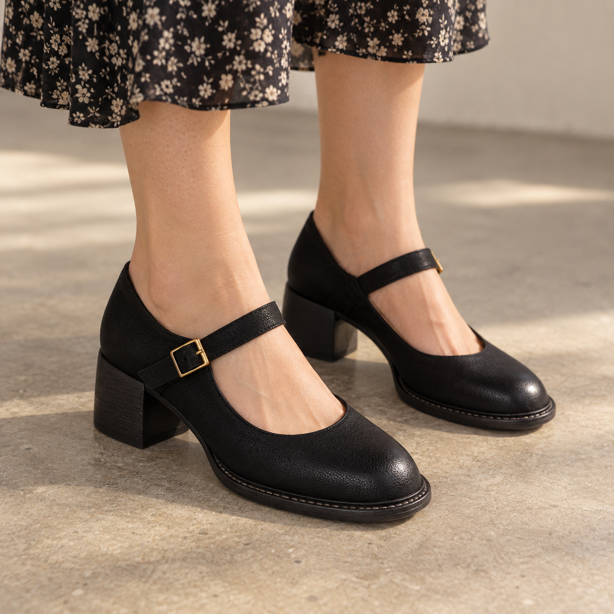 Estelle Women's Everyday Comfort Block Heel Mary Janes | Emory & Blanc