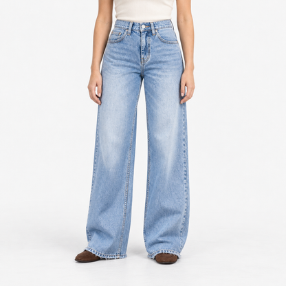 Eveline Relaxed Fit Wide Leg Jeans — Light Blue Wash | Emory & Blanc