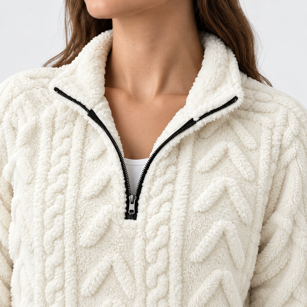 Evelise Soft Half-Zip Fleece Pullover | Emory & Blanc
