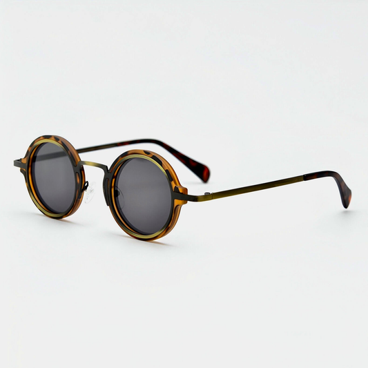 Evren Lightweight Round Sunglasses — Leopard | Emory & Blanc