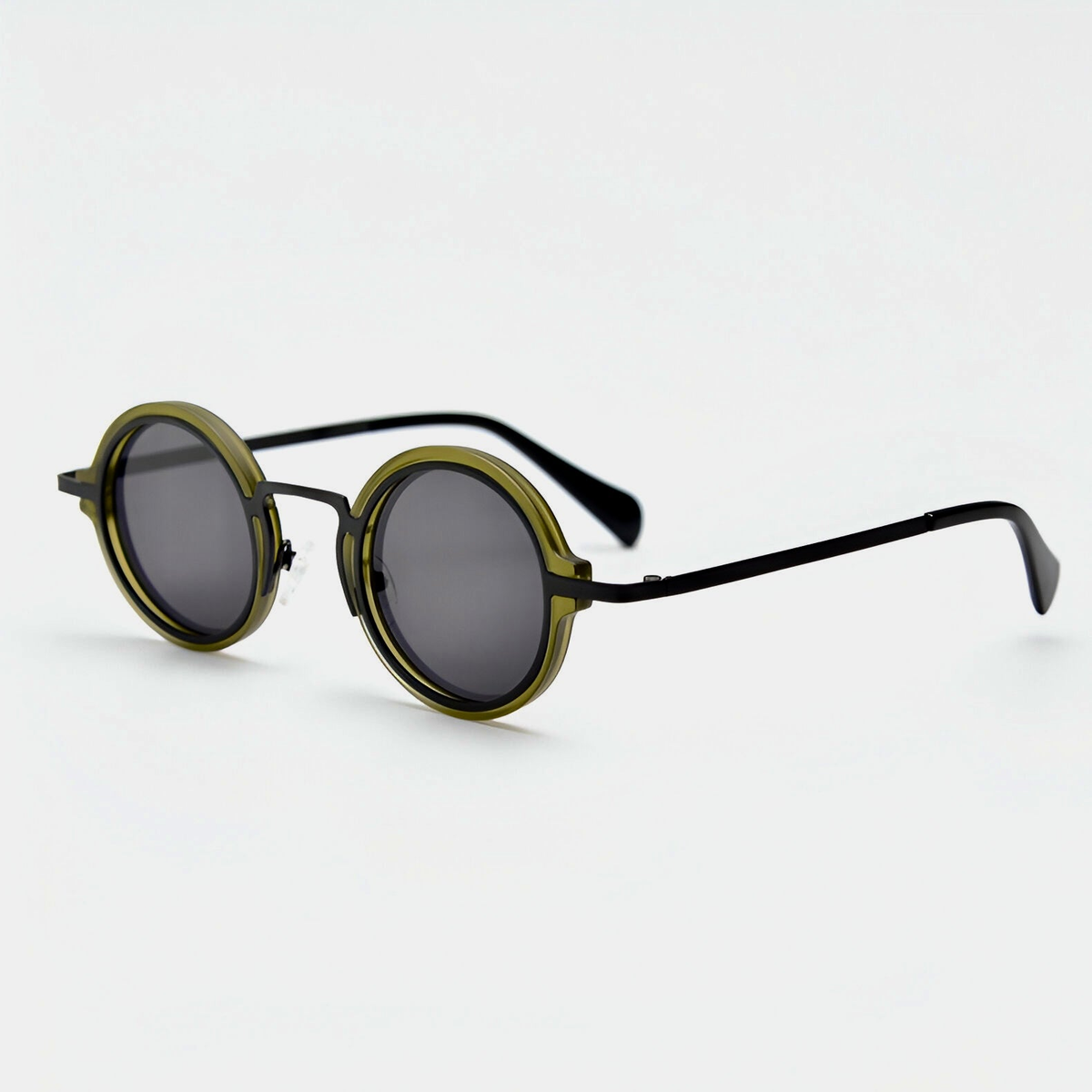 Evren Lightweight Round Sunglasses — Olive Green | Emory & Blanc