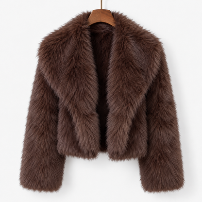 Fabienne Comfort Plush Cropped Jacket, Open Front | Emory & Blanc