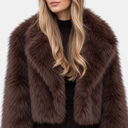 Fabienne Comfort Plush Cropped Jacket, Open Front | Emory & Blanc