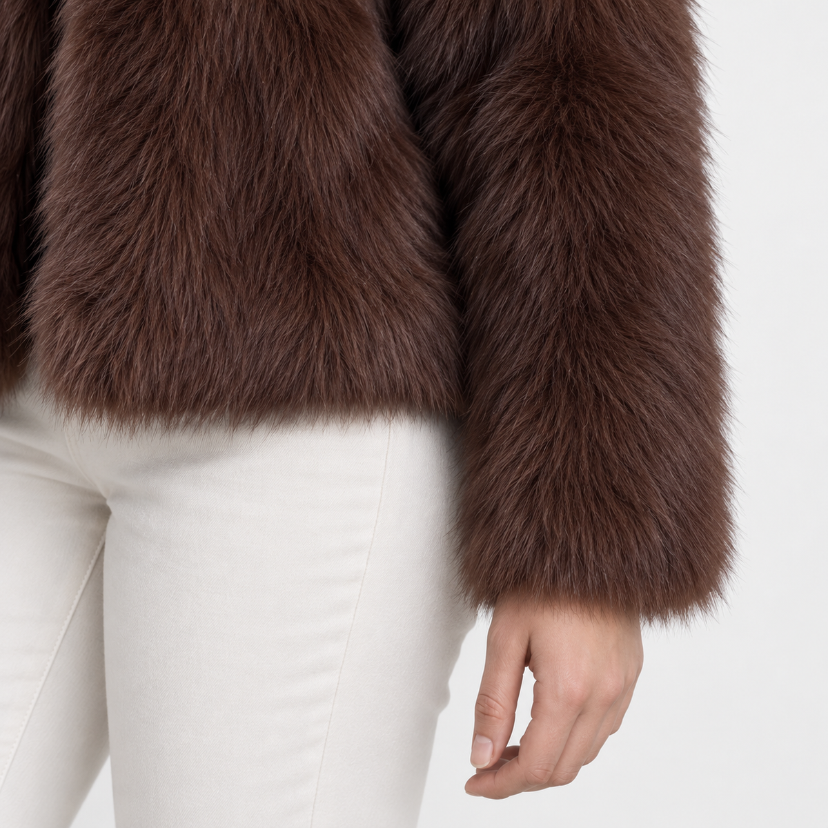 Fabienne Comfort Plush Cropped Jacket, Open Front | Emory & Blanc