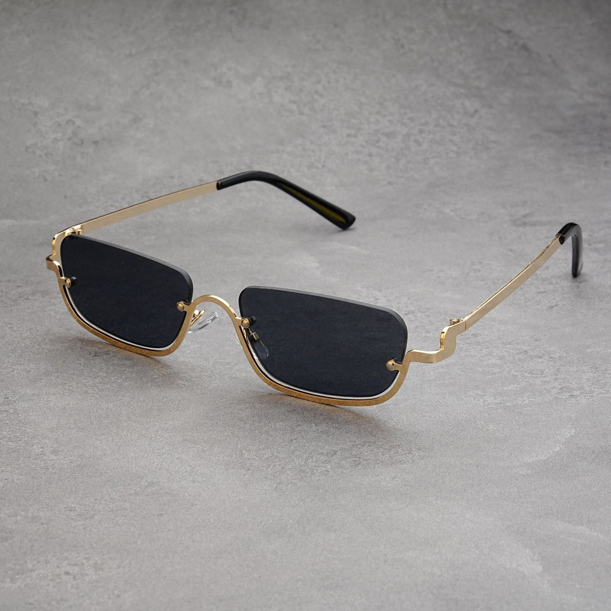 Faron Lightweight Rimless Sunglasses — Charocal Grey | Emory & Blanc