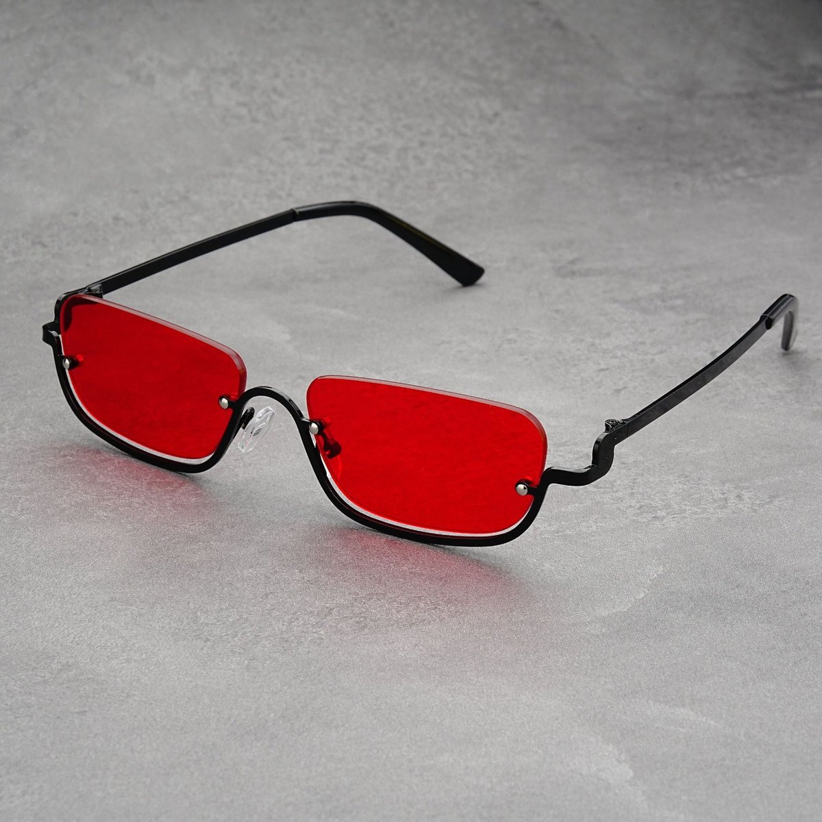 Faron Lightweight Rimless Sunglasses — Red | Emory & Blanc