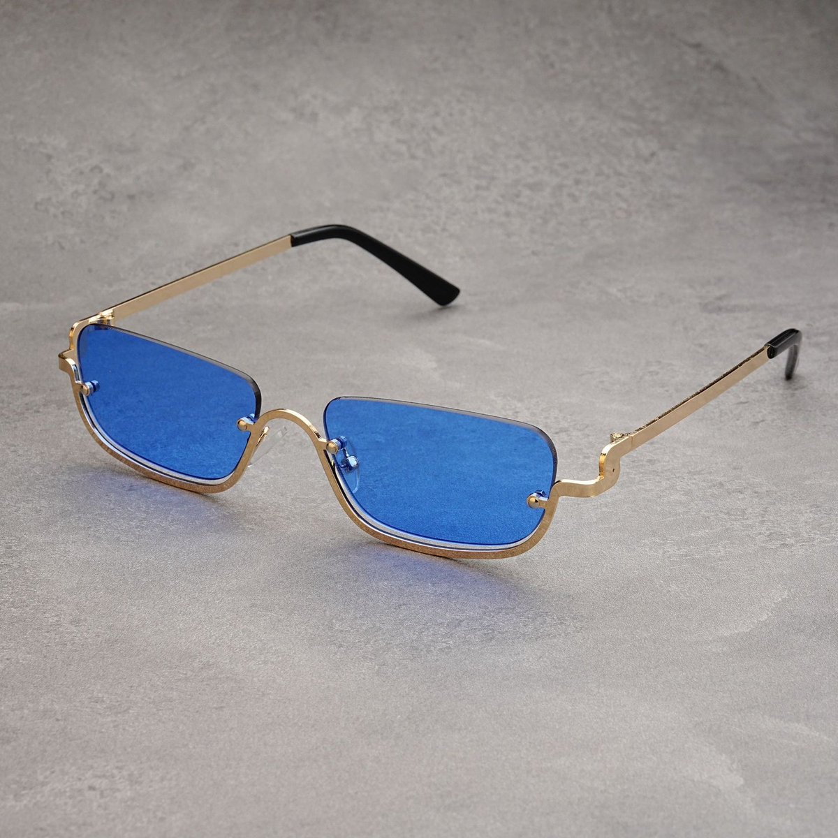 Faron Lightweight Rimless Sunglasses — Sky Blue | Emory & Blanc