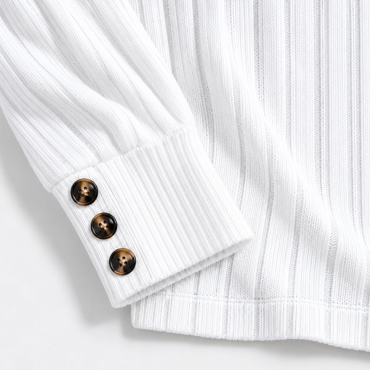Francesca Relaxed Fit V-Neck Sweater, Button Cuffs | Emory & Blanc