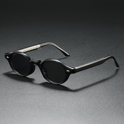 Galen Lightweight Round Sunglasses — Black | Emory & Blanc