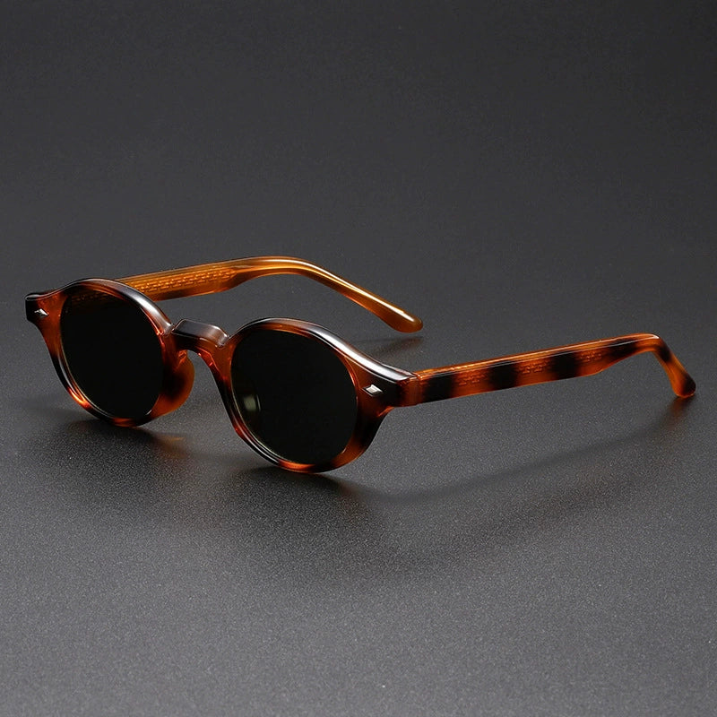 Galen Lightweight Round Sunglasses — Full Leopard | Emory & Blanc