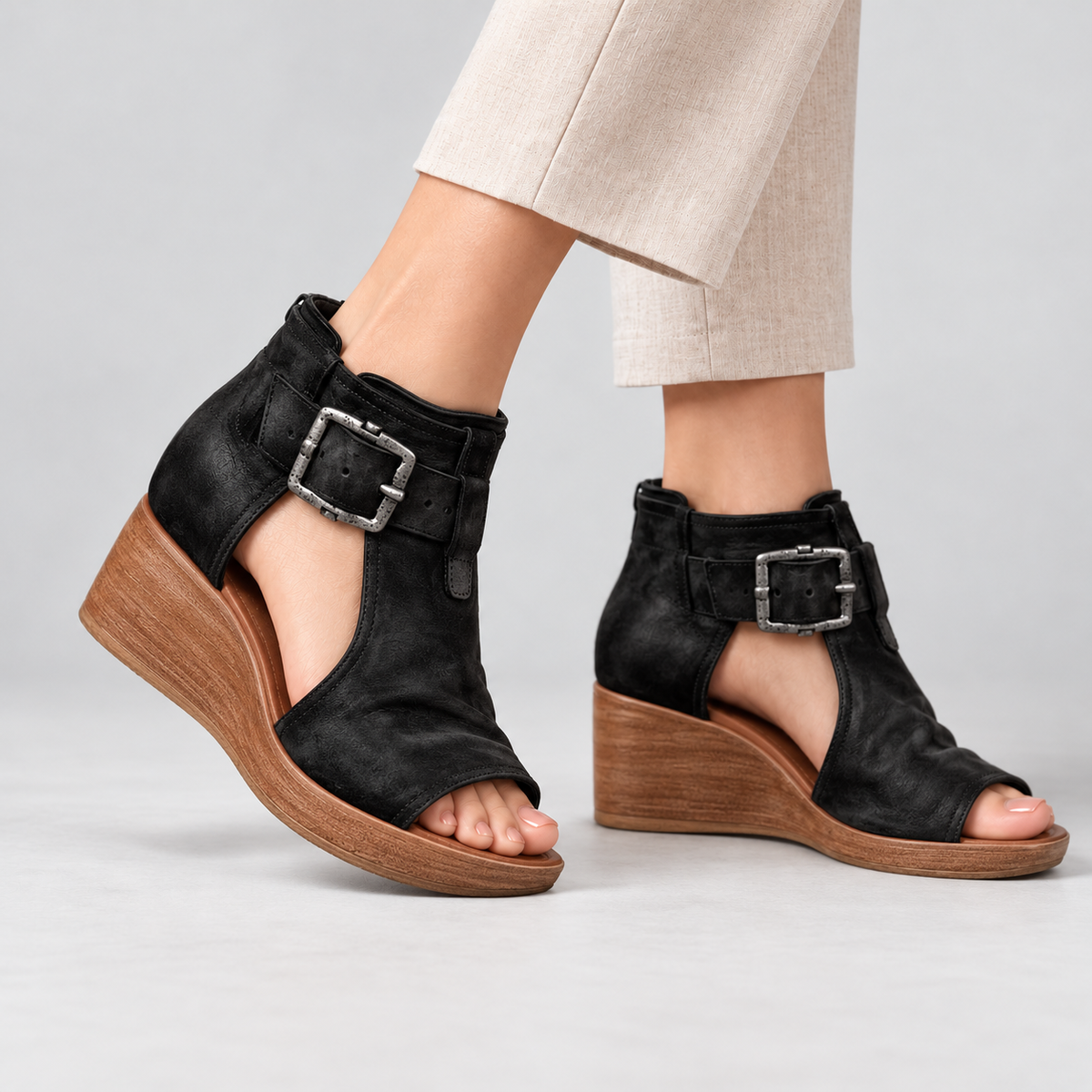 Gemma Soft Wedge Sandals, Ankle Strap | Emory & Blanc