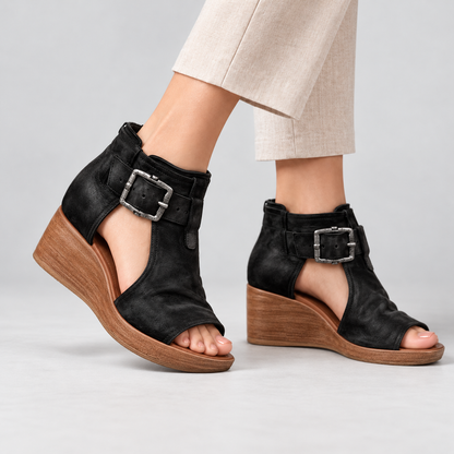 Gemma Soft Wedge Sandals, Ankle Strap | Emory & Blanc