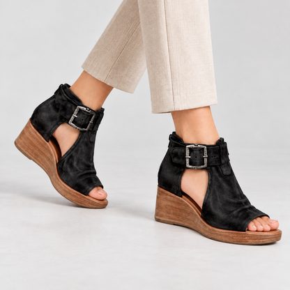 Gemma Soft Wedge Sandals, Ankle Strap | Emory & Blanc