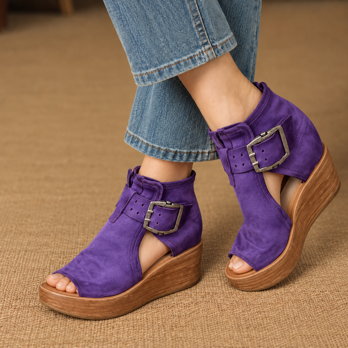 Gemma Soft Wedge Sandals, Ankle Strap | Emory & Blanc