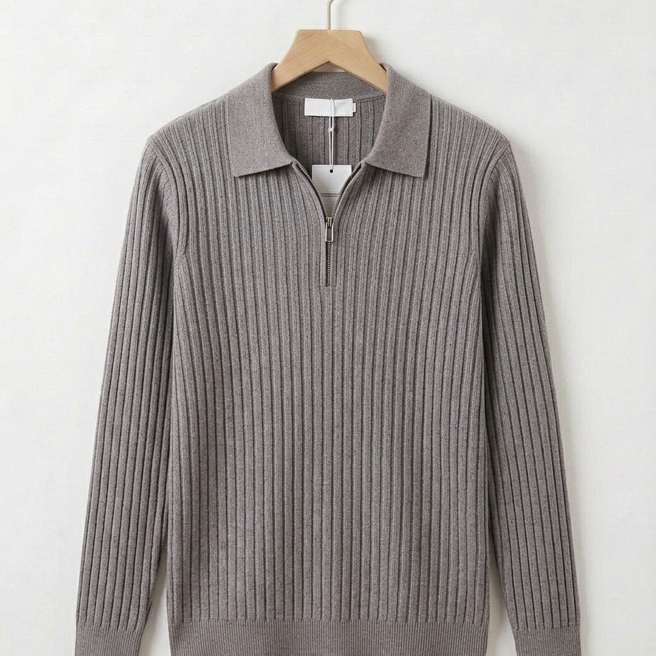 Genevieve Ribbed Quarter-Zip Polo - square product image