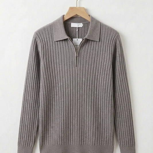 Genevieve Ribbed Quarter-Zip Polo - square product image